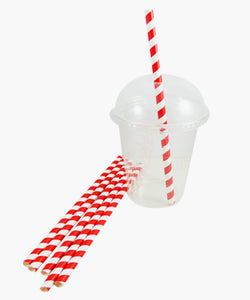 6mm Red Striped Paper Straws - GM Packaging (UK) Ltd