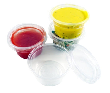 2oz 'Majestic' Clear Plastic Dip Pots with Lids - GM Packaging (UK) Ltd