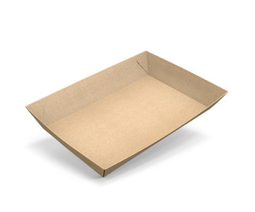 Large square kraft food trays - GM Packaging UK Ltd